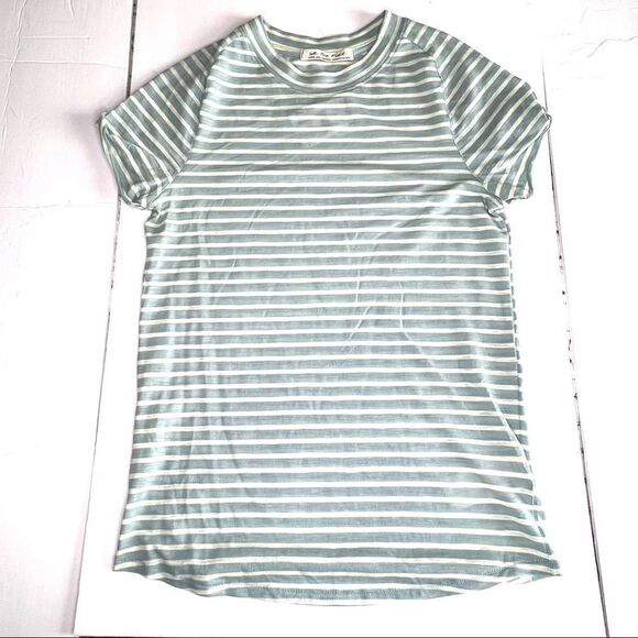 Nwt! Free People • Large L. Night Sky Stripe Tee in Sage Green - Picture 14 of 14